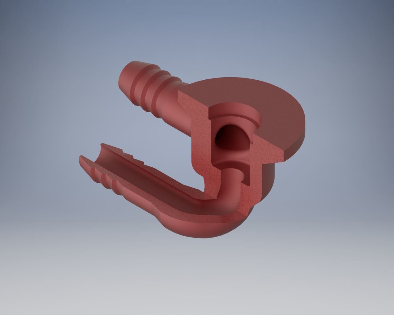 Housing for the idle valve 180 degree 3D print model_2