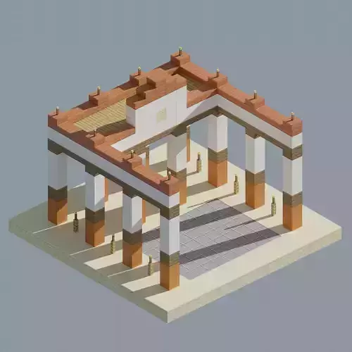 Ancient Forum Low-poly 3D model