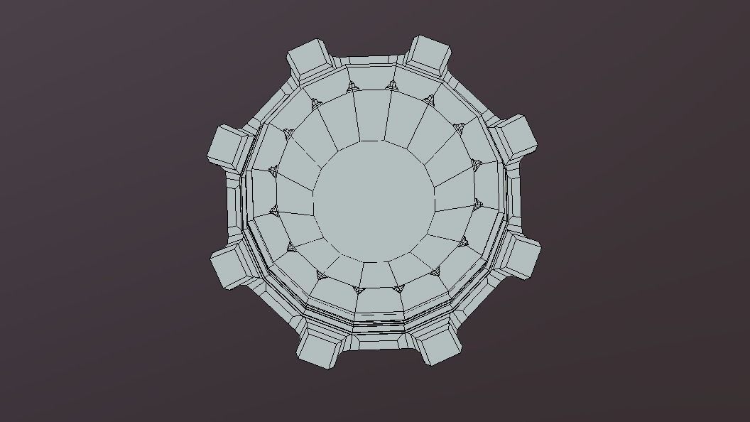 Atomic Cooling Tower Low-poly 3D model_4