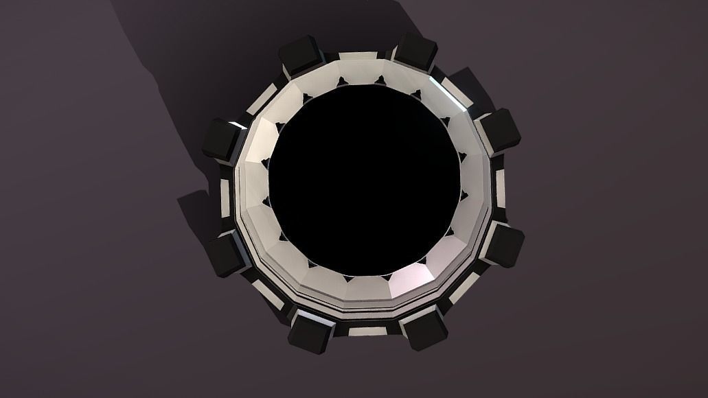 Atomic Cooling Tower Low-poly 3D model_3