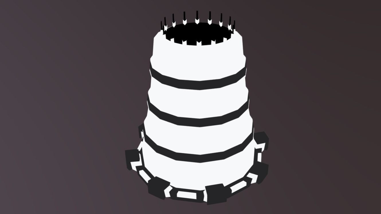 Atomic Cooling Tower Low-poly 3D model_1