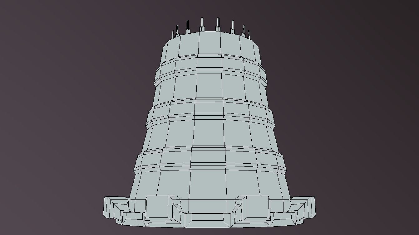 Atomic Cooling Tower Low-poly 3D model_6