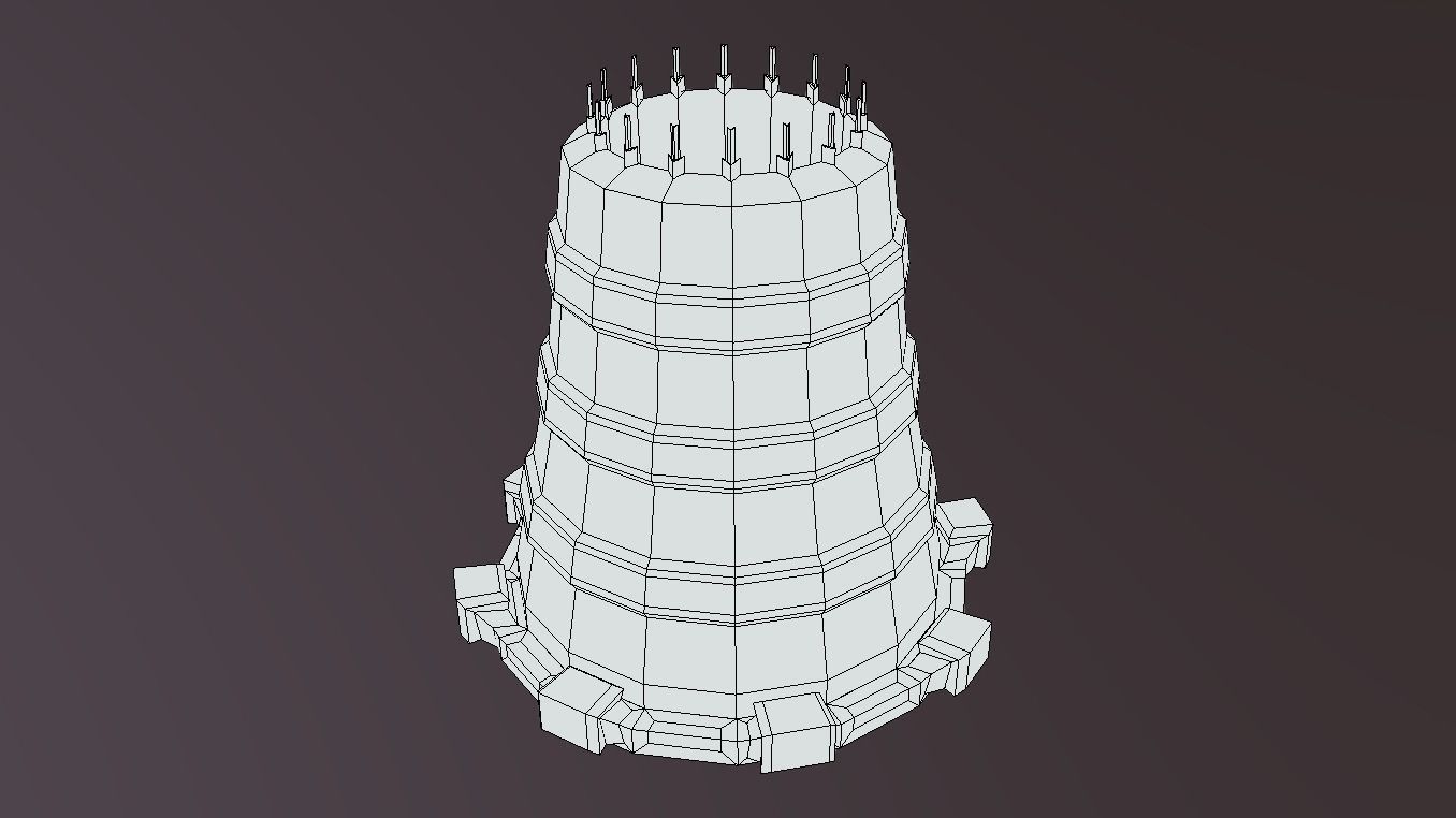 Atomic Cooling Tower Low-poly 3D model_2