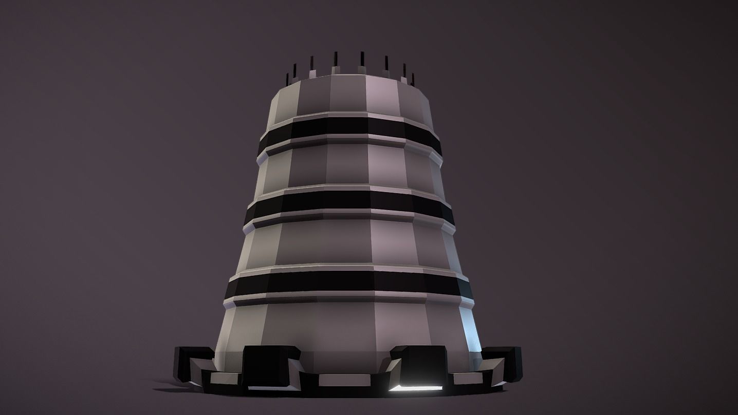 Atomic Cooling Tower Low-poly 3D model_5