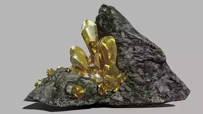 Crystal Set rock with gold crystals