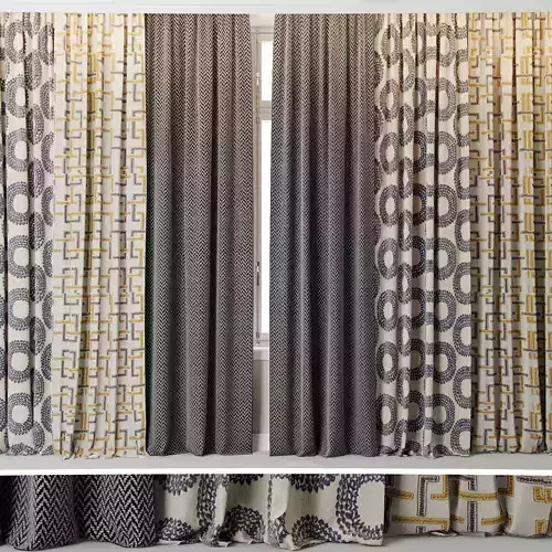 Curtains with Window 8 3D model