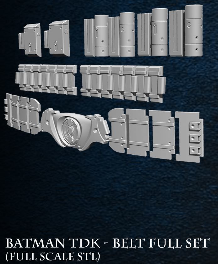 Batman TDK Full Size Utility Belt 3D print ready STL 3D print model_5