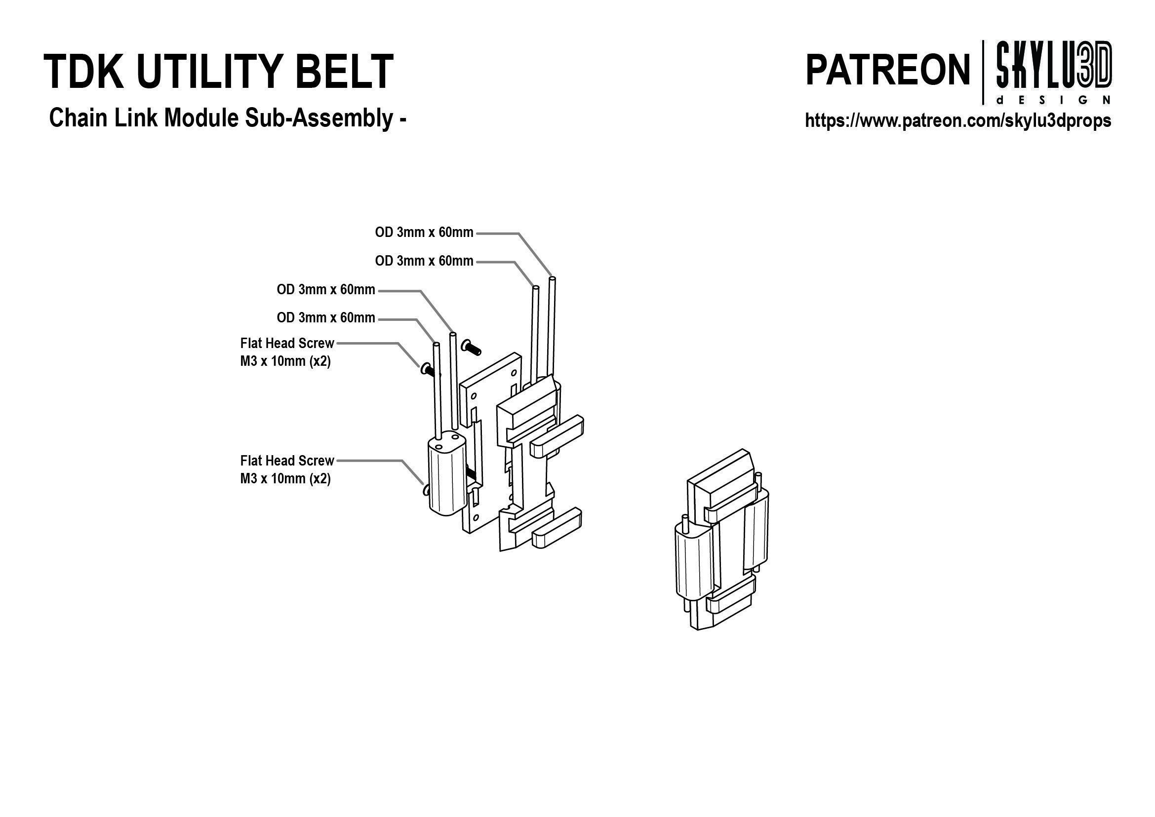 Batman TDK Full Size Utility Belt 3D print ready STL 3D print model_2