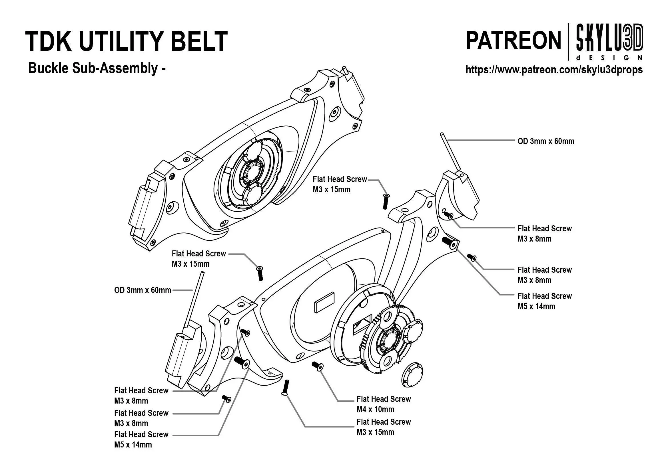 Batman TDK Full Size Utility Belt 3D print ready STL 3D print model_0
