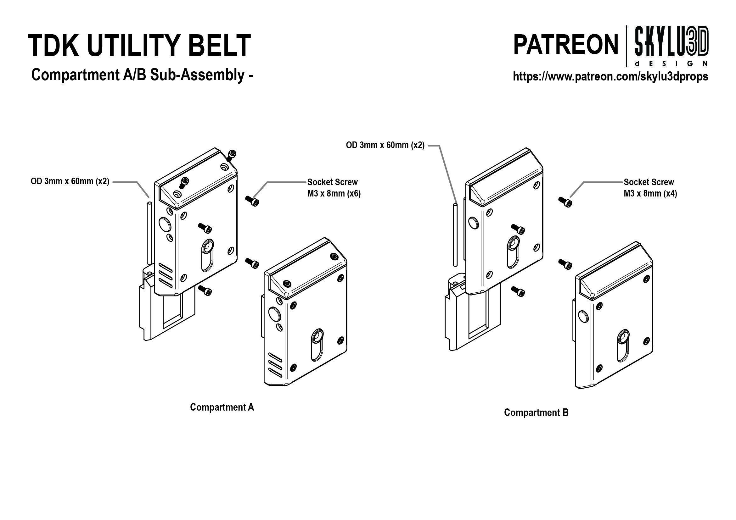 Batman TDK Full Size Utility Belt 3D print ready STL 3D print model_3