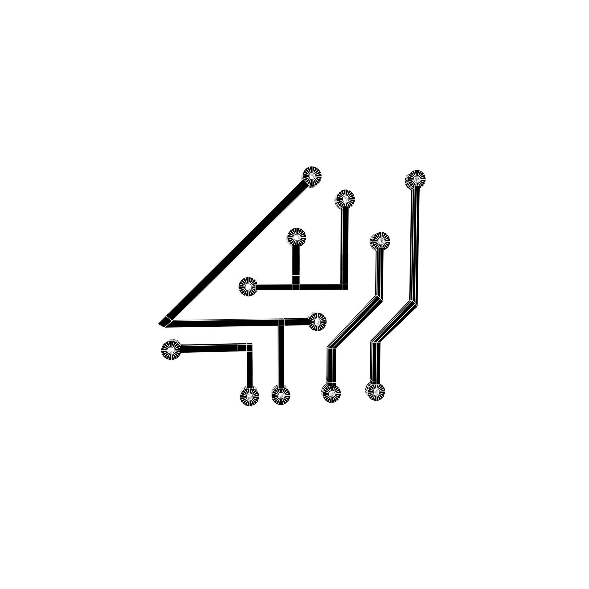 Technology Symbol v2 001 Low-poly 3D model_4