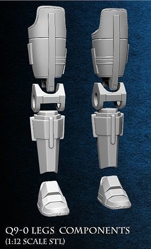 Q9-0 Driod Legs Section Only - 3D print ready STL 3D print model
