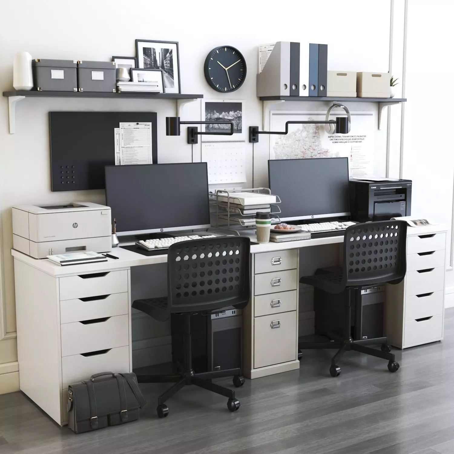 Office workplace 11 3D model_0
