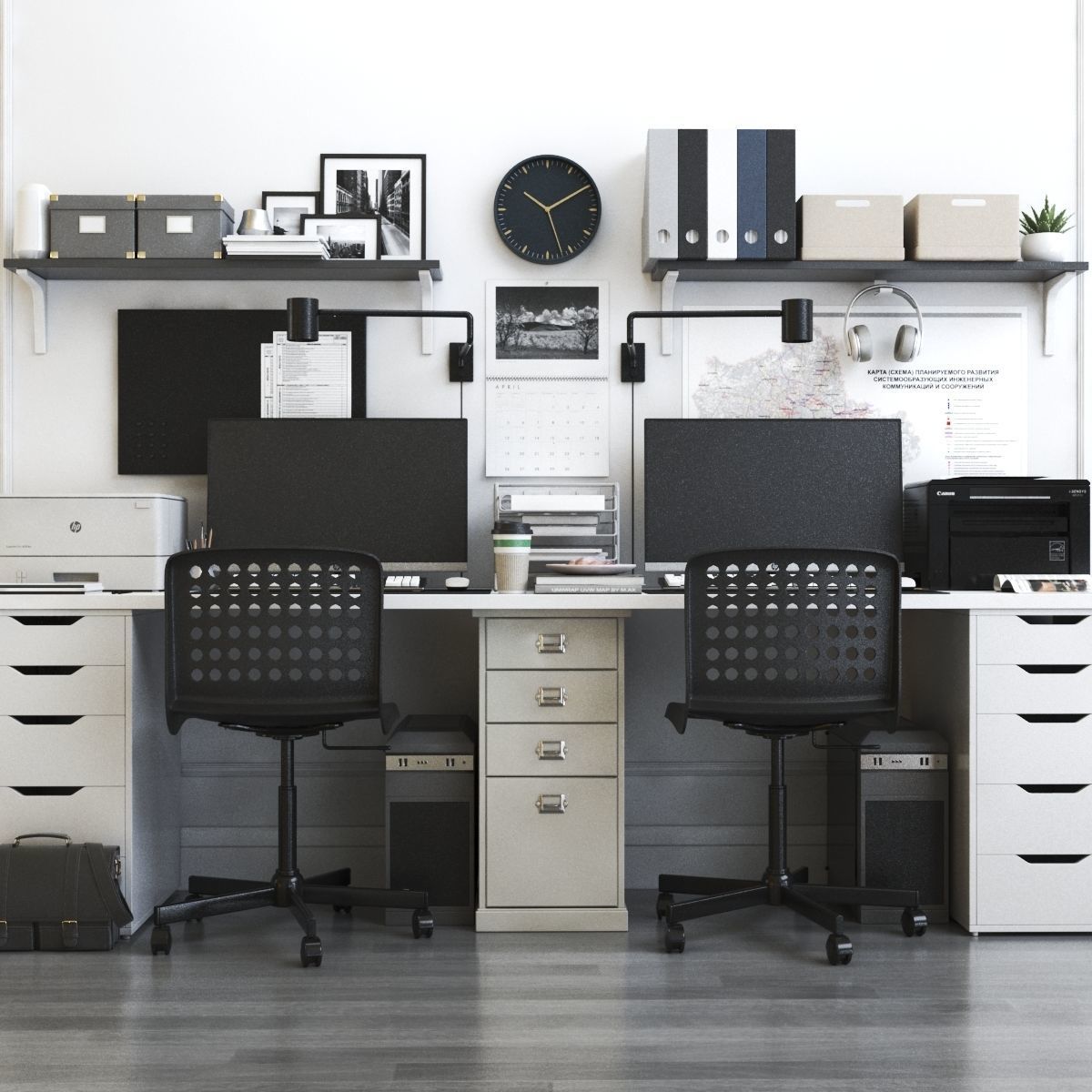 Office workplace 11 3D model_3