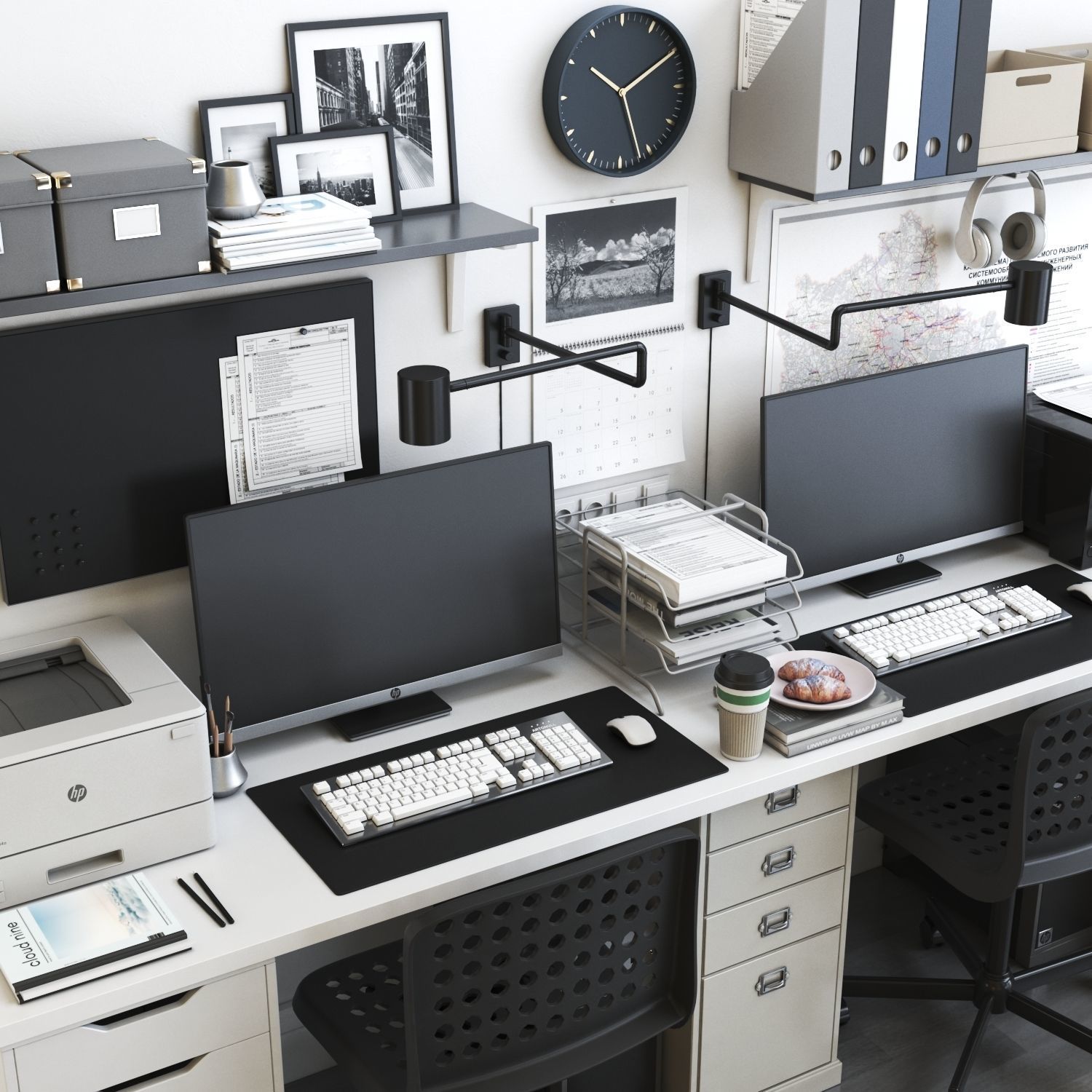 Office workplace 11 3D model_1