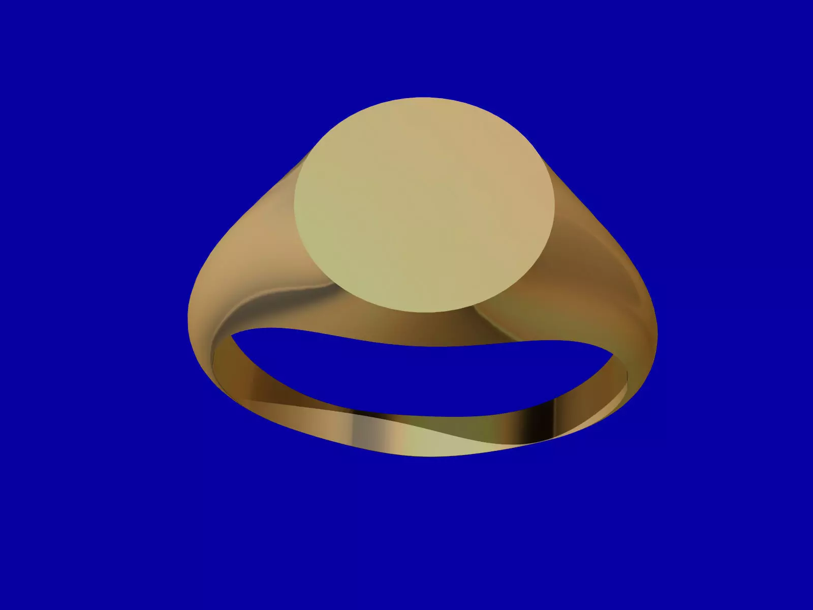Signet ring round Free 3D model_0