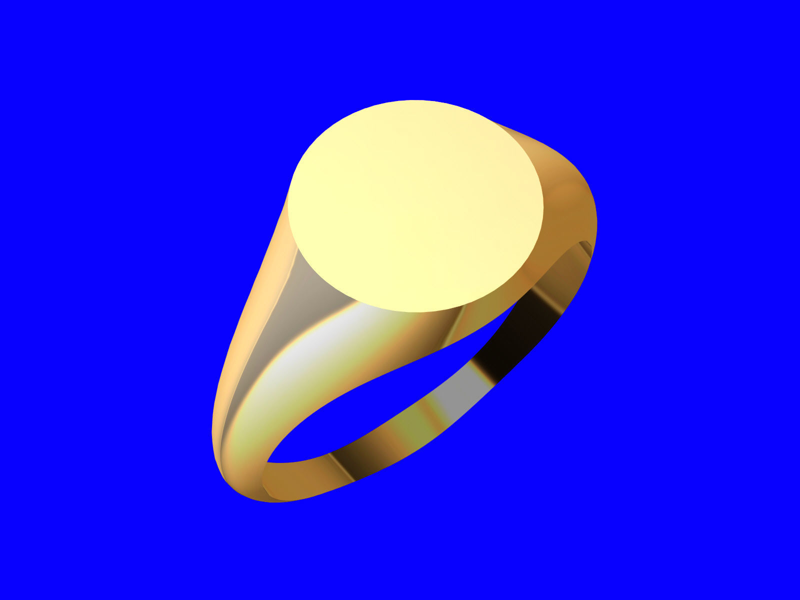 Signet ring round Free 3D model_2