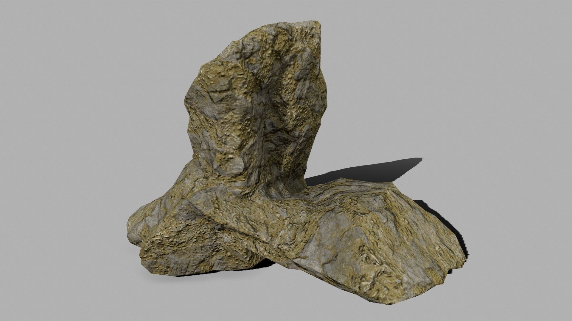 Crystal Set rock with crystals Low-poly 3D model_12