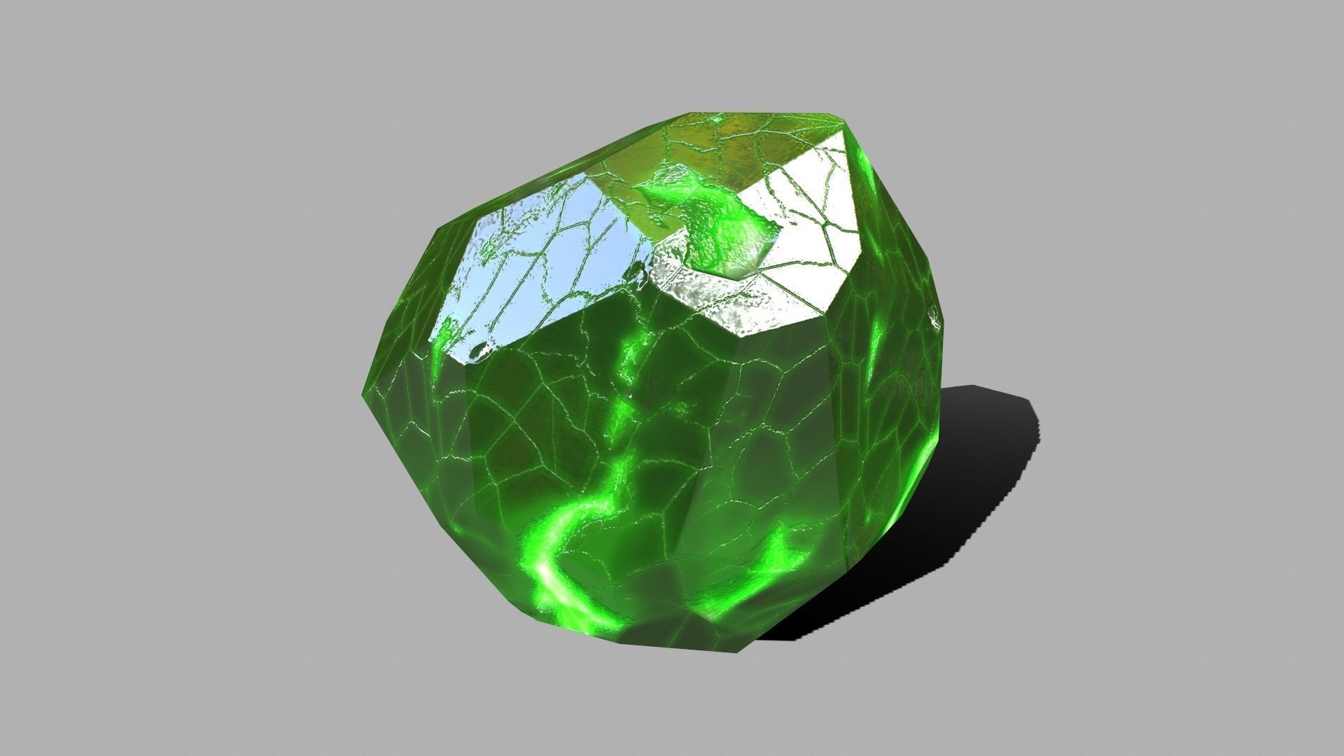 Crystal Set rock with crystals Low-poly 3D model_16