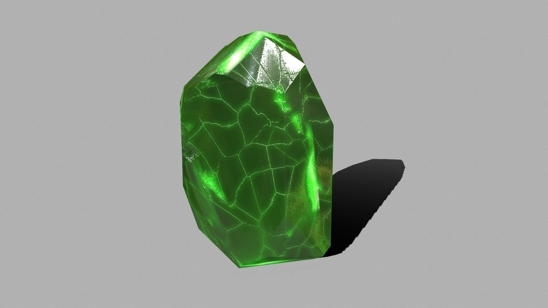 Crystal Set rock with crystals Low-poly 3D model_14