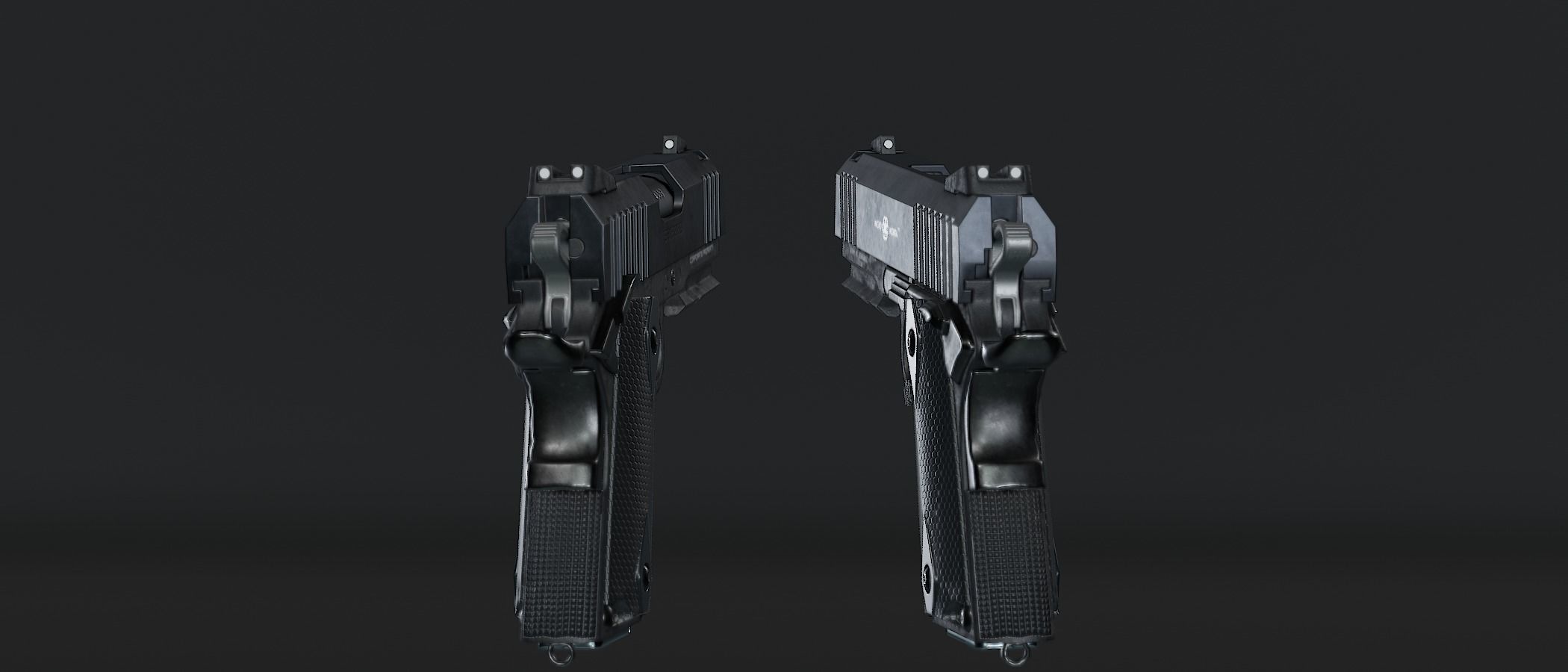 Compact Pistol Low-poly 3D model_4