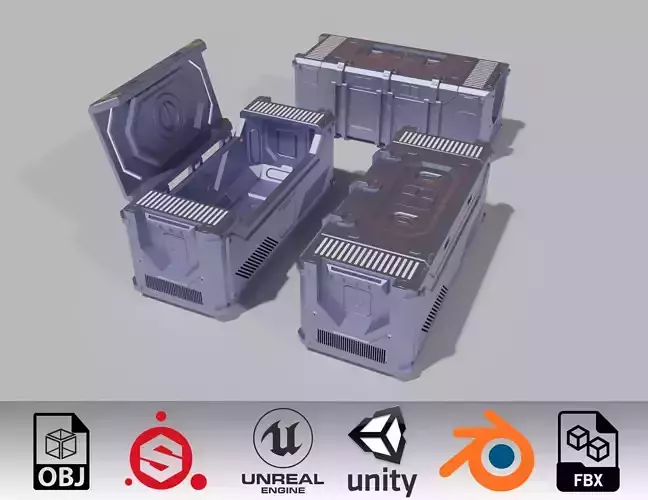 Sci-Fi Container Vol1 Low-poly 3D model