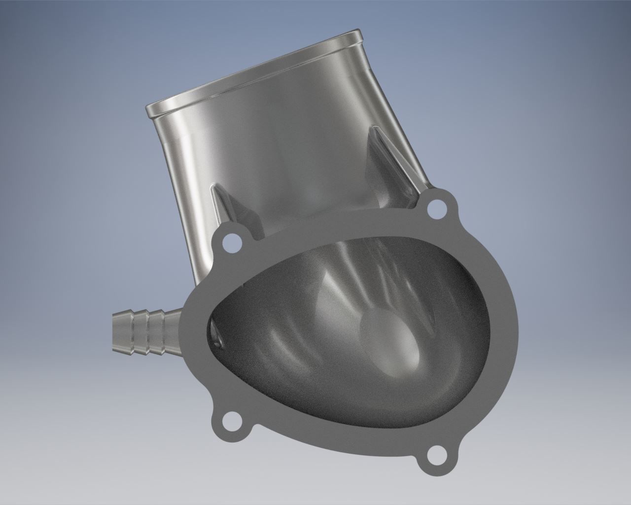 C20xe Powercap RIGHT PIPE 80 mm with fitting 16mm 3D print model_5