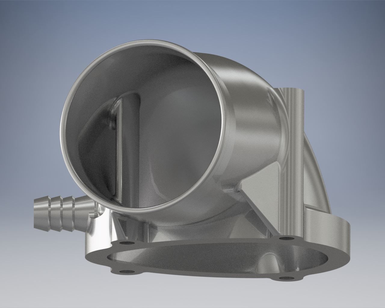 C20xe Powercap RIGHT PIPE 80 mm with fitting 16mm 3D print model_4