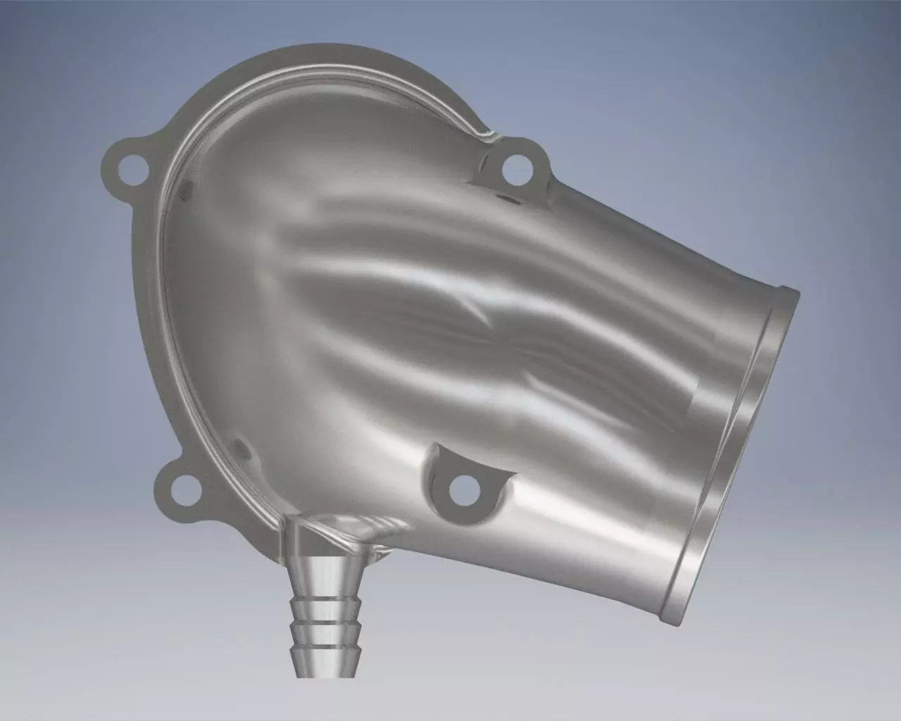 C20xe Powercap RIGHT PIPE 80 mm with fitting 16mm 3D print model_0