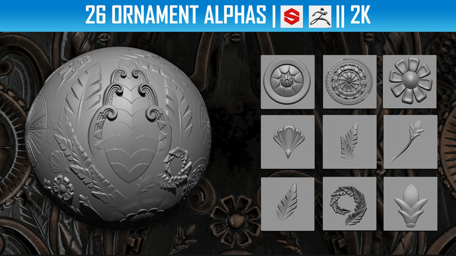 ZBRush Alphas Megapack 3D model_25