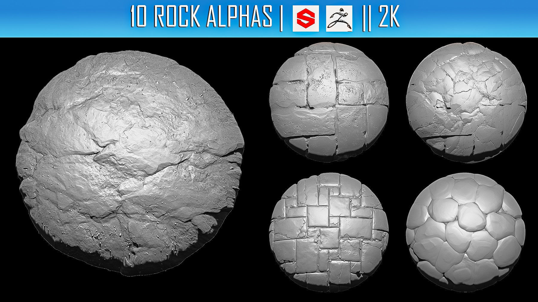 ZBRush Alphas Megapack 3D model_19
