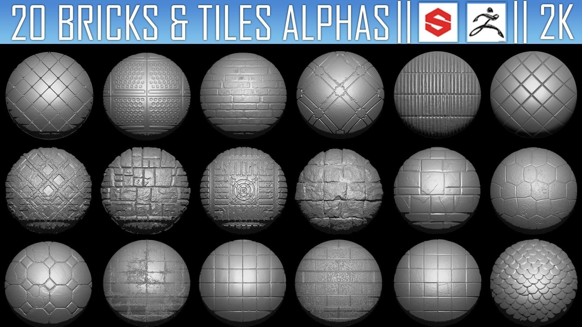 ZBRush Alphas Megapack 3D model_10
