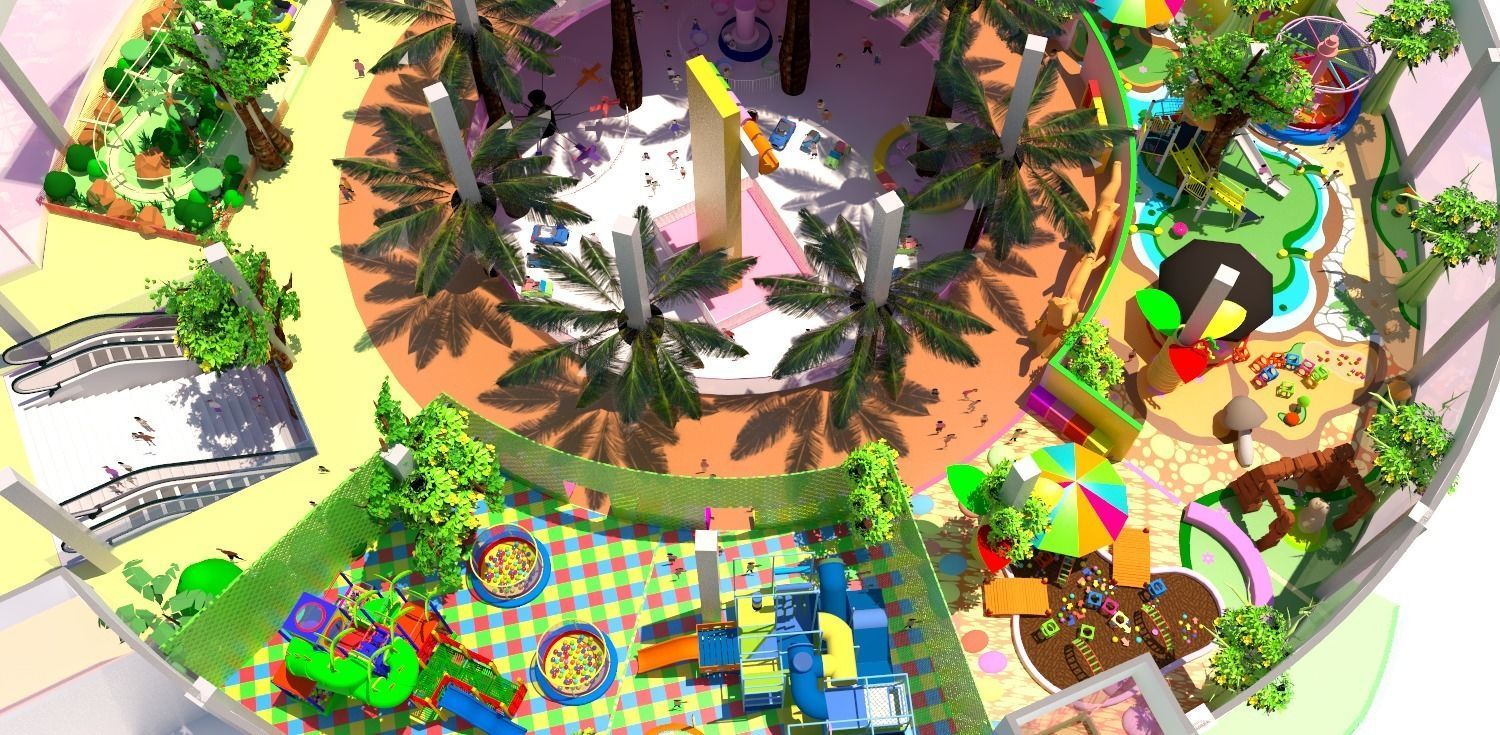 LIFE TREE interior design of theme park with children Activity 3D model_1