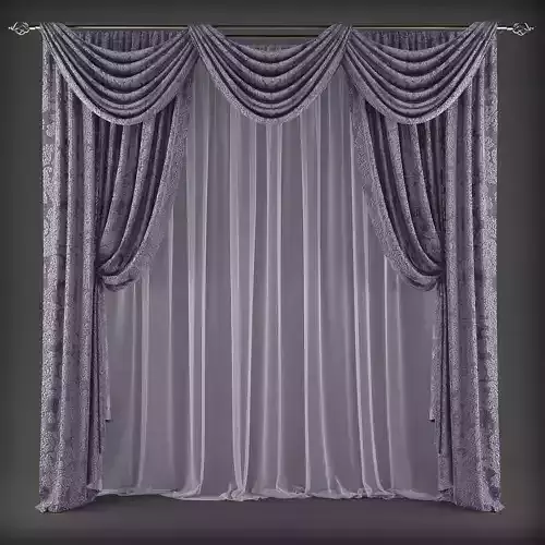 Curtain Low-poly 3D model