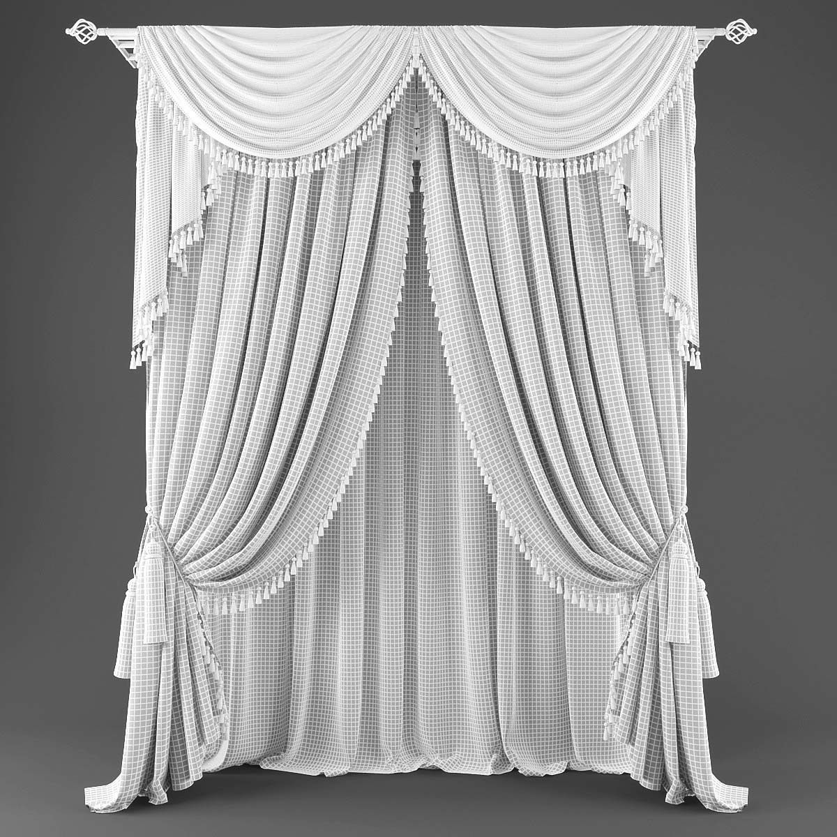 Curtain Low-poly 3D model_1