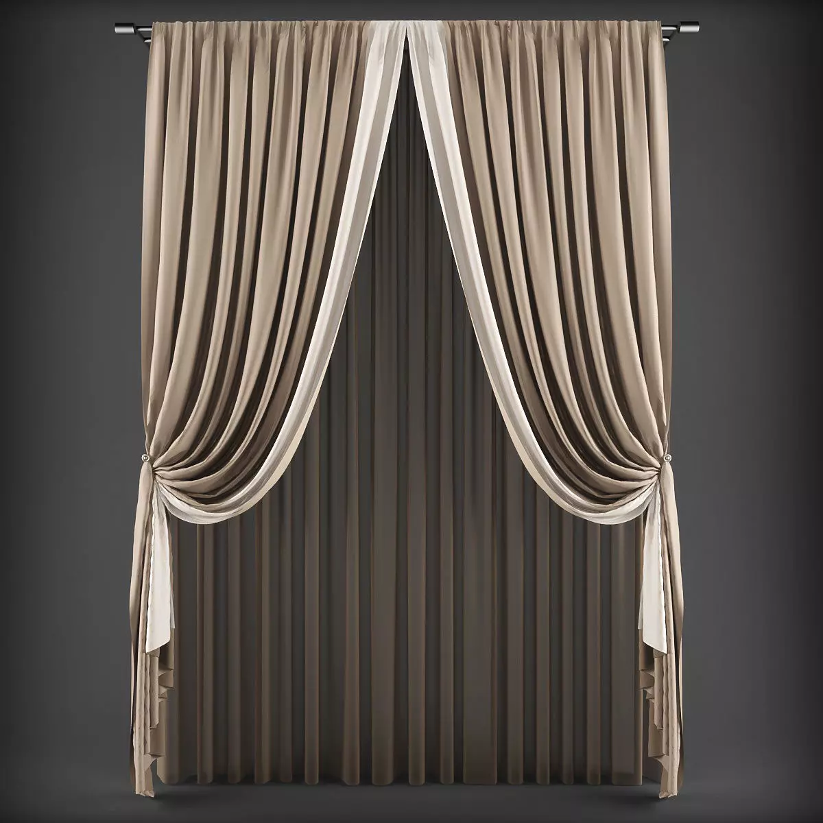 Curtain Low-poly 3D model_0