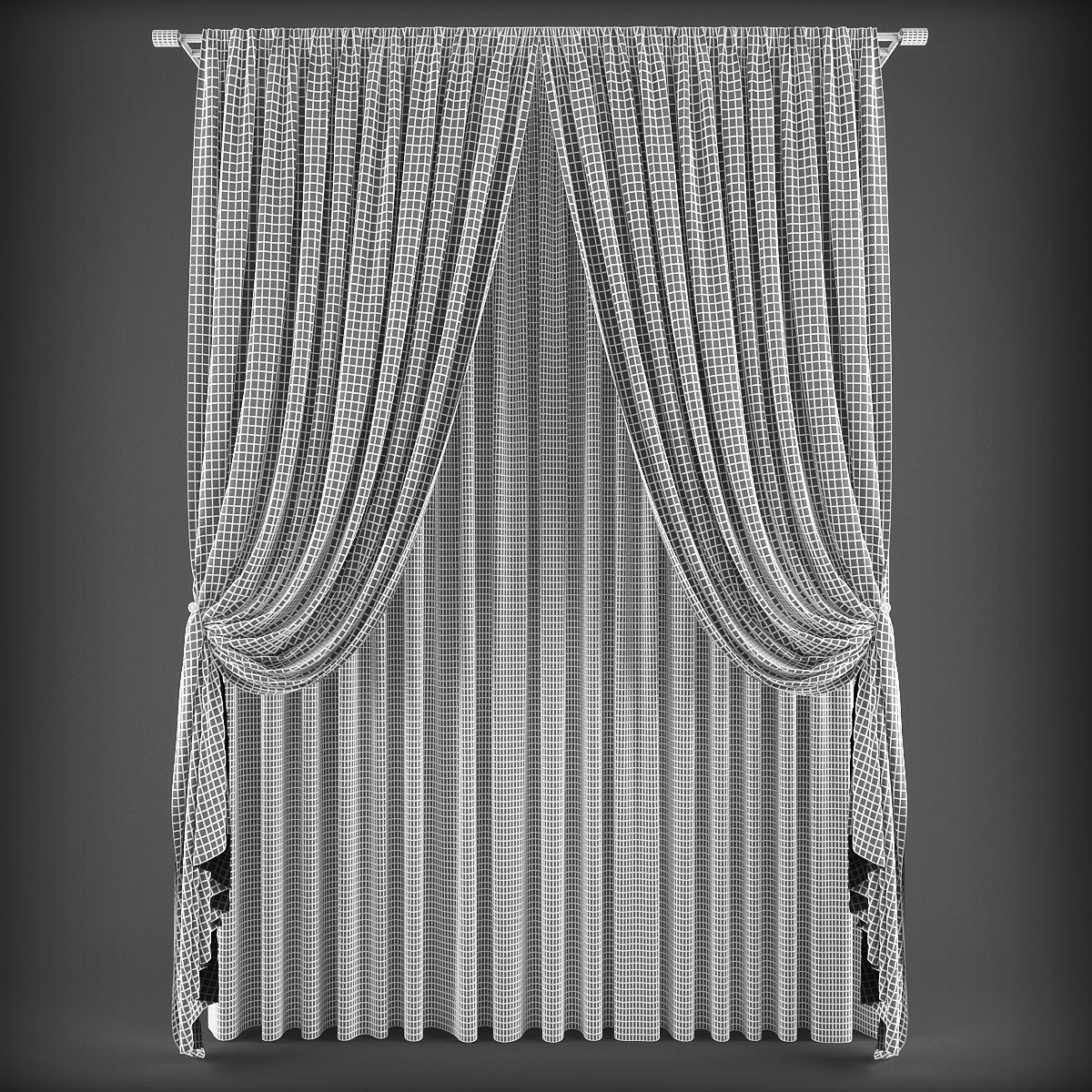 Curtain Low-poly 3D model_1