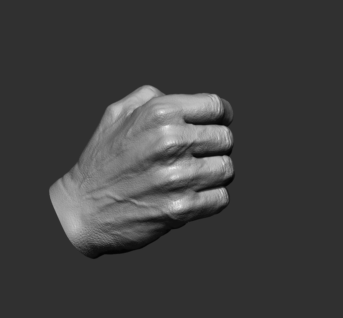 Realistic male hand 3D model Free 3D model_9