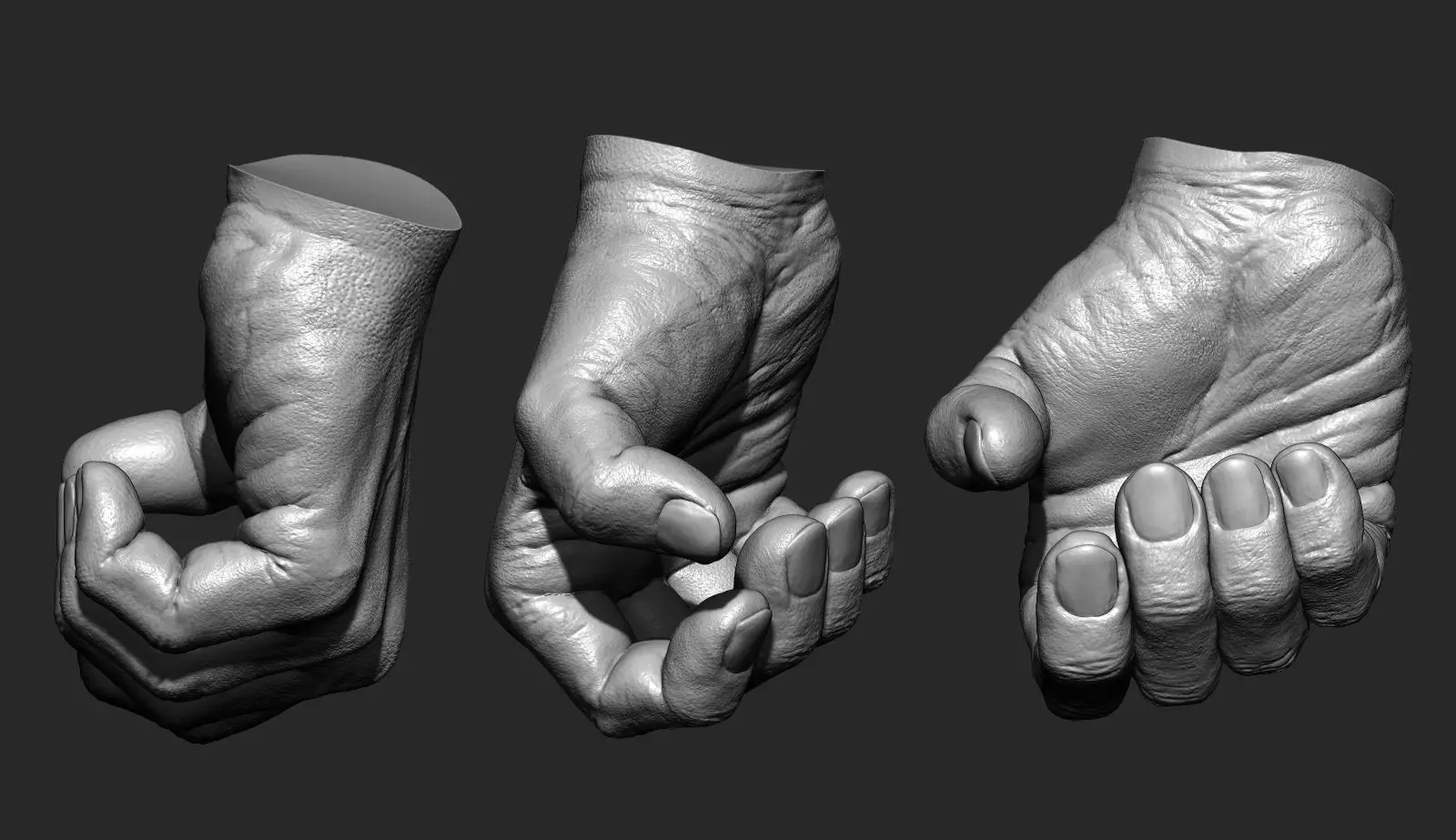 Realistic male hand 3D model Free 3D model_0