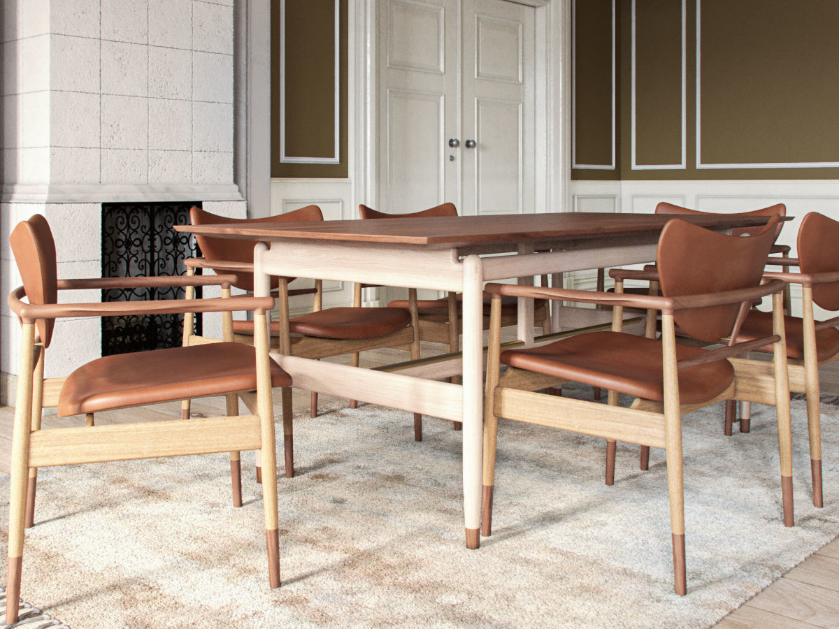 Table and Chair collection 1 3D model_2