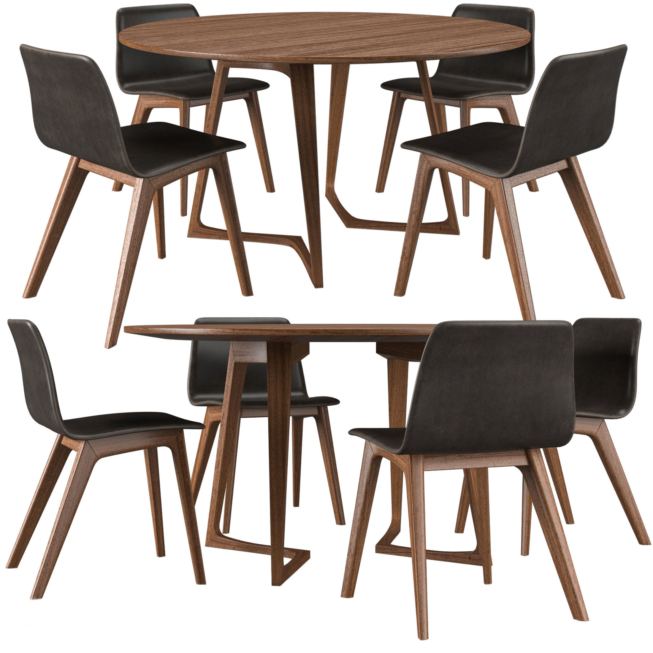 Table and Chair collection 1 3D model_9