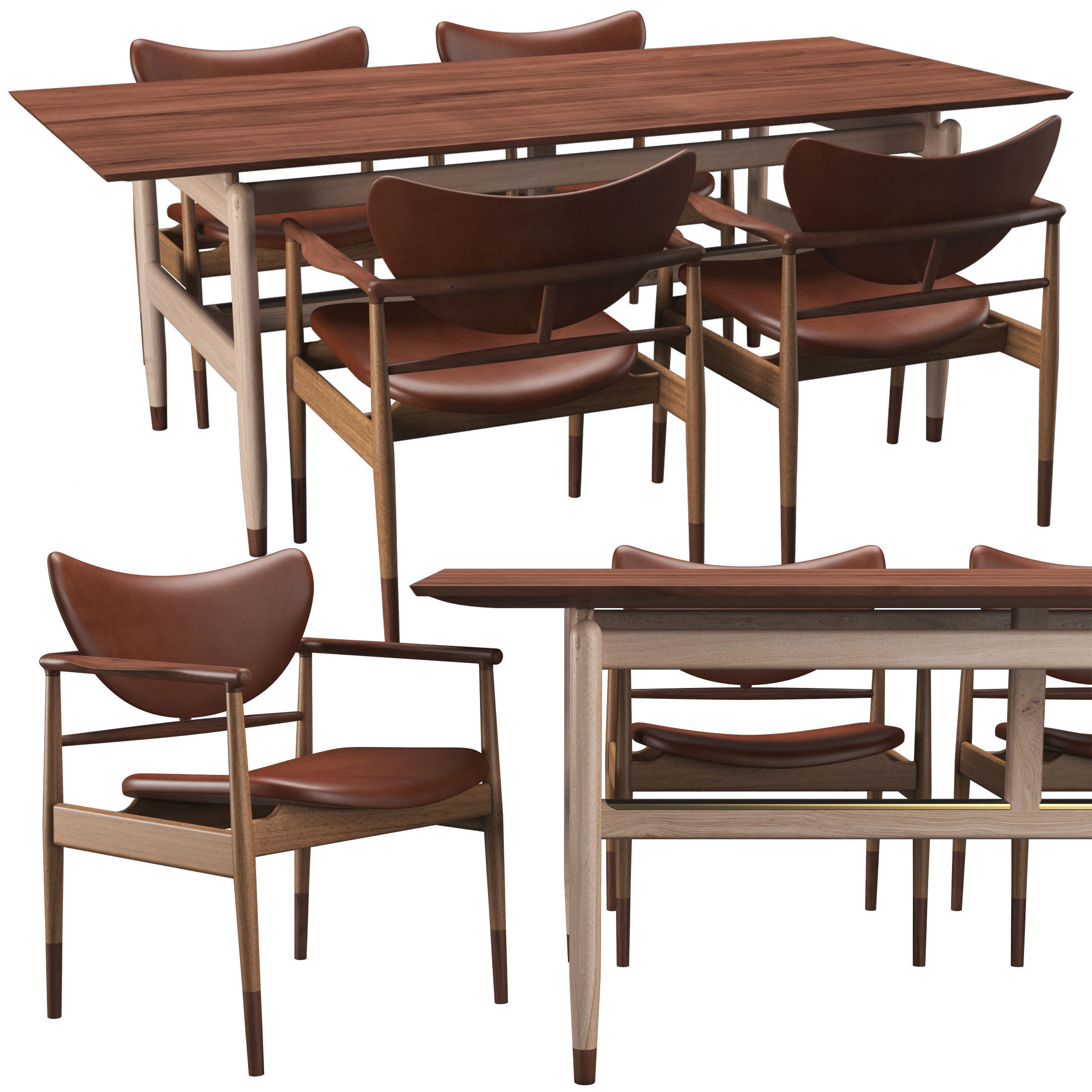 Table and Chair collection 1 3D model_3