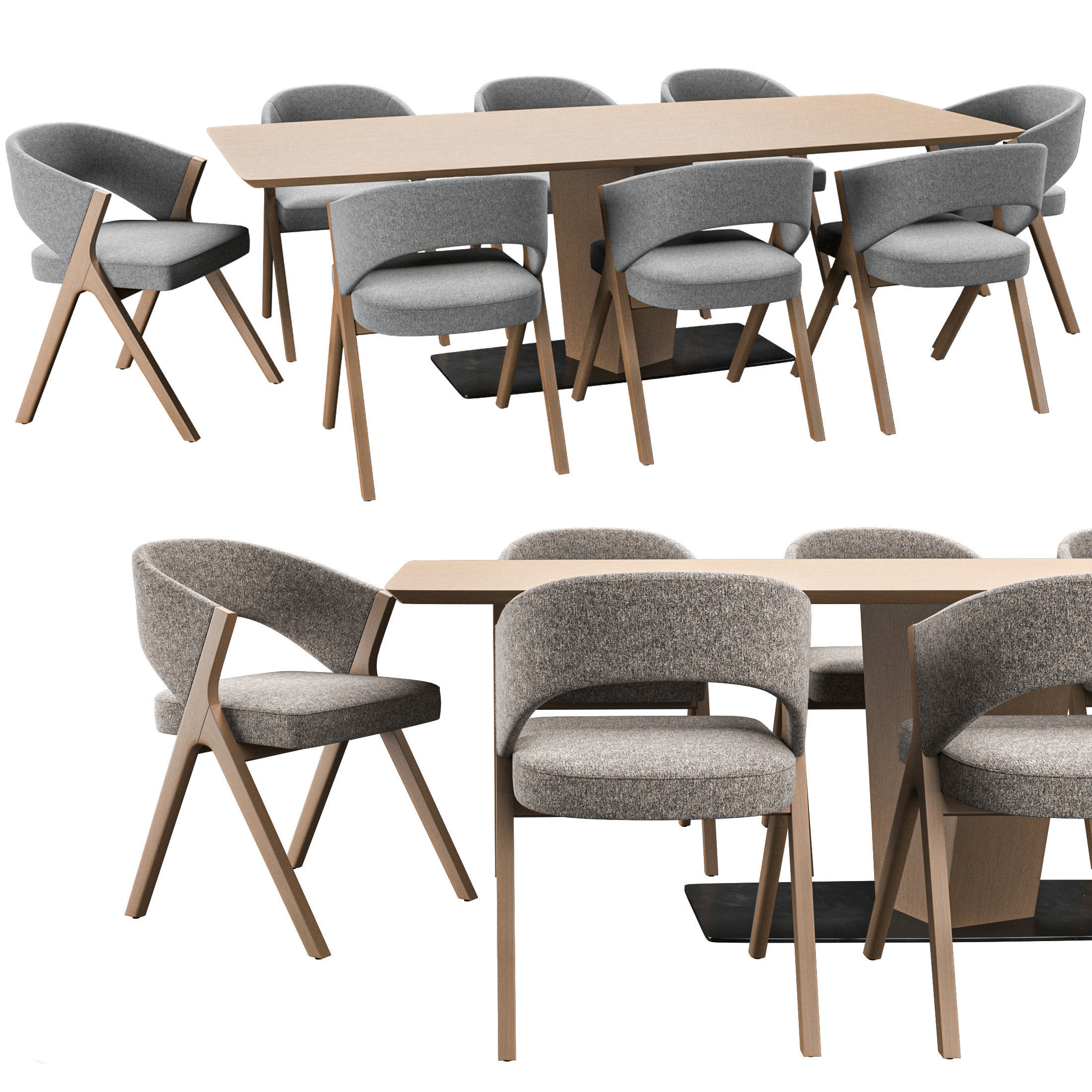 Table and Chair collection 1 3D model_7