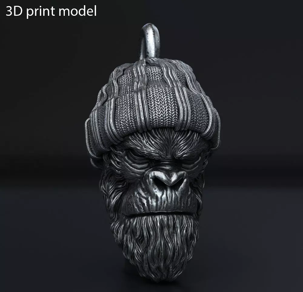 Animal Pendant jewelry Gangster monkey vol1 3D print model_0