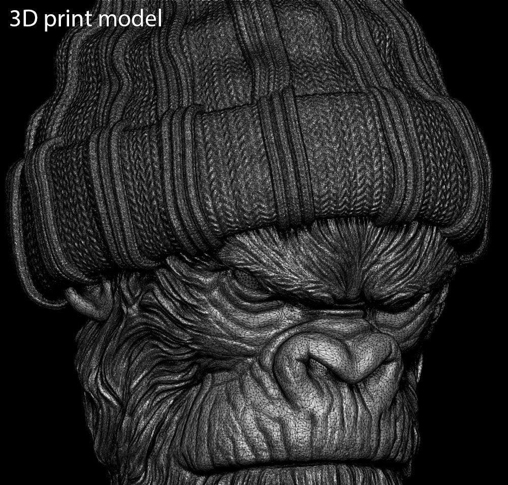 Animal Pendant jewelry Gangster monkey vol1 3D print model_11