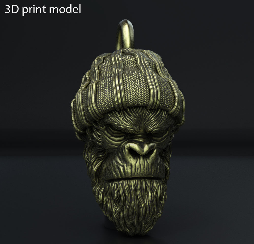 Animal Pendant jewelry Gangster monkey vol1 3D print model_2