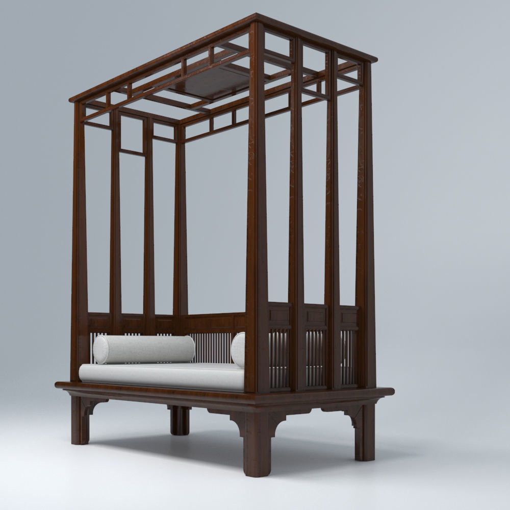 ZEN SET room divider with birds and flowers 3D model_19