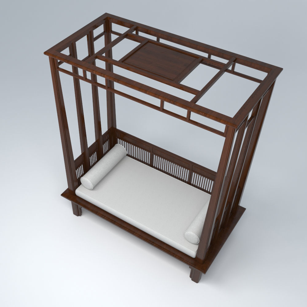 ZEN SET room divider with birds and flowers 3D model_13