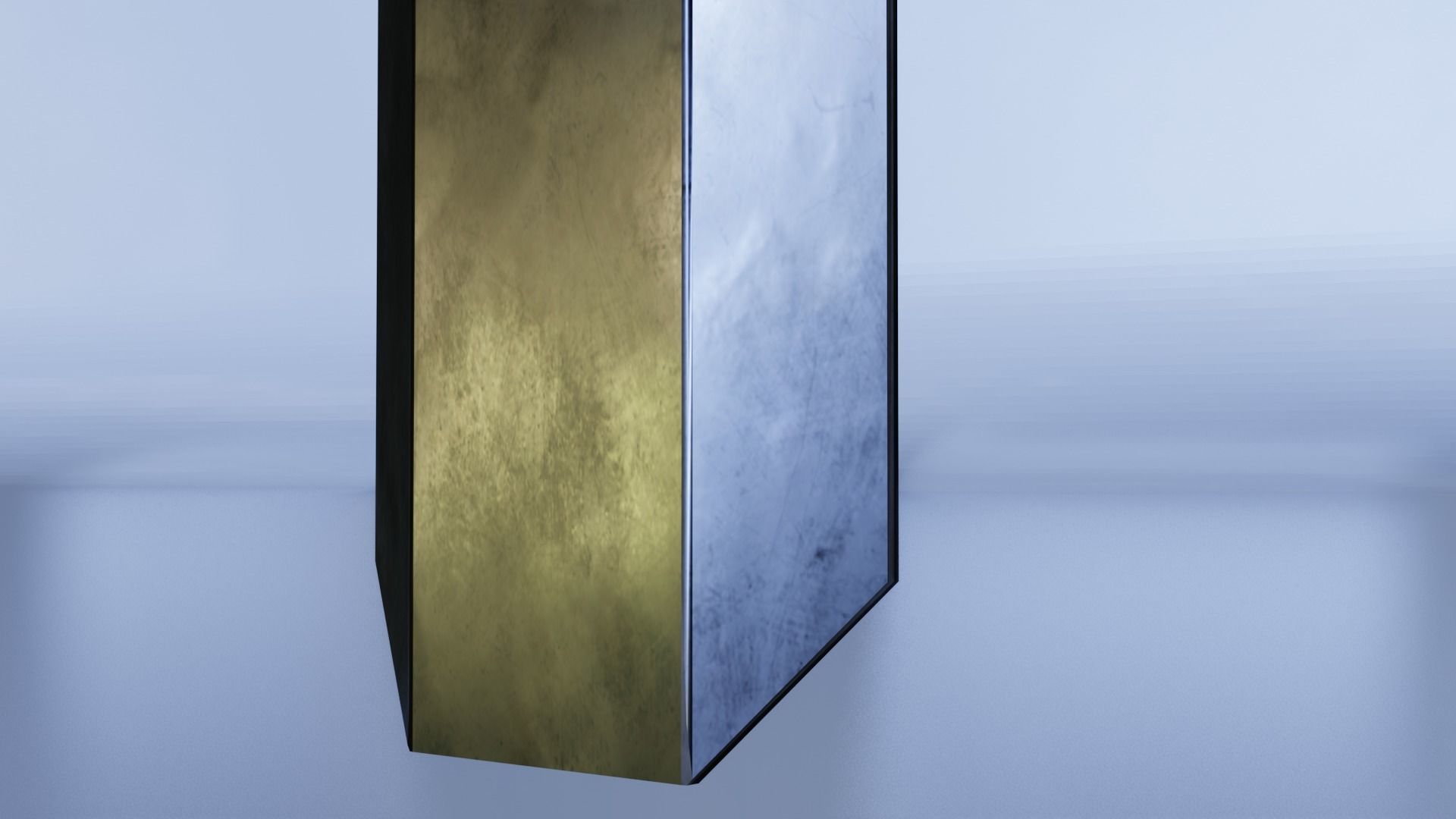 Shield metal tower with sky behind it Low-poly 3D model_5