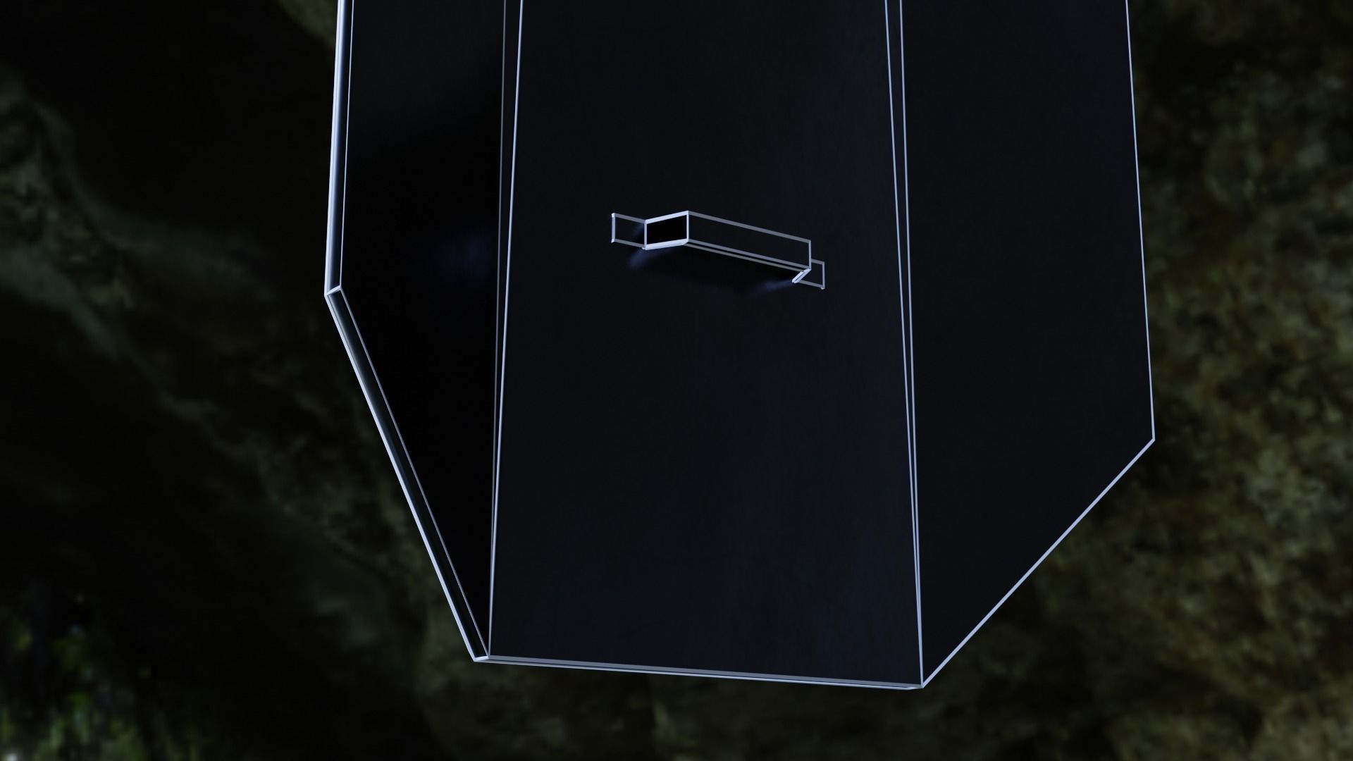 Shield metal tower with sky behind it Low-poly 3D model_28